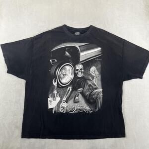 DGA David Gonzales Art Showtime T-Shirt Mens 4XL Black Skull Lowrider Car